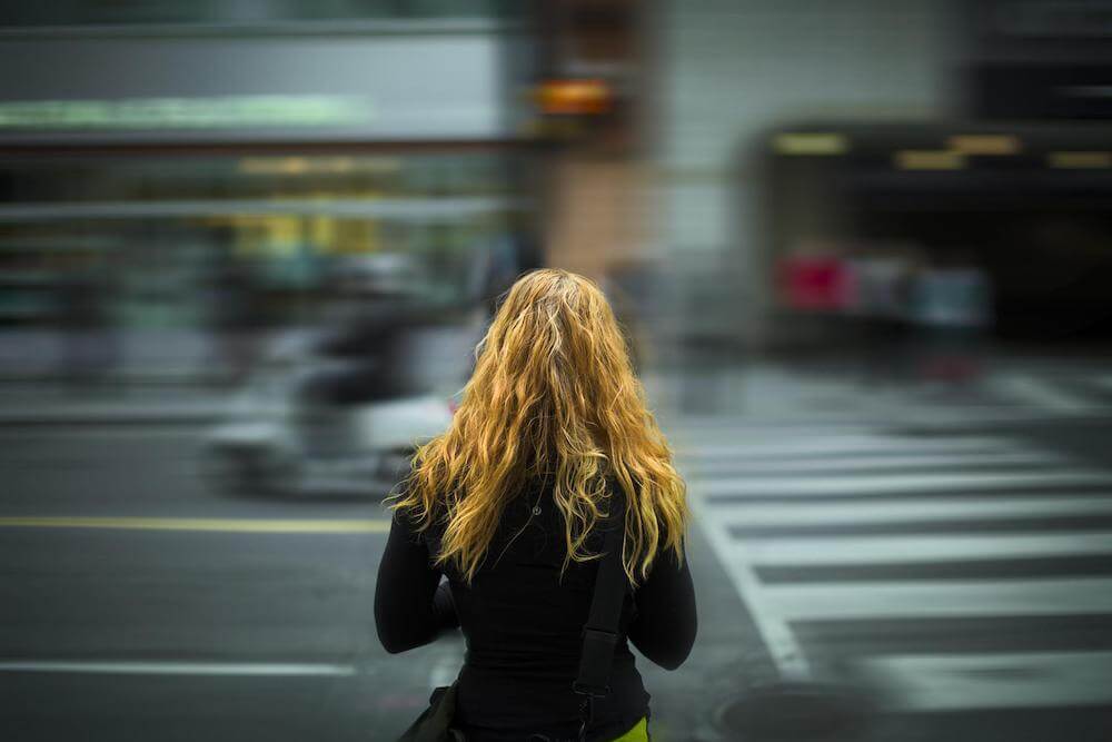 Person about to cross street